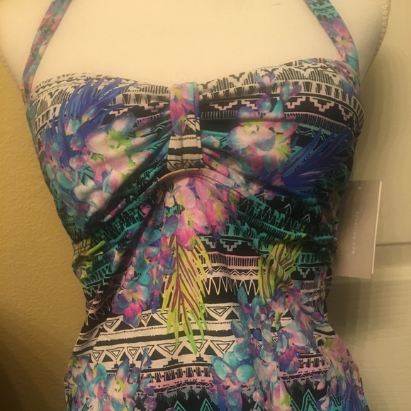 New KENNETH COLE Floral Swimsuit 2pc Sz M - Picture 8 of 8